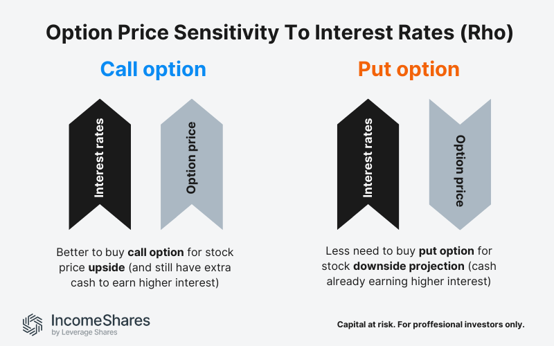 Option sensitivity to interest rates Rho